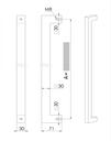 U90°K 01 ⧄ 40/40 ALUMINIUM DEURGREEP - paar