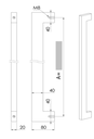 U90°K 01 ⧄ 40/40 INOX DEURGREEP - stuk