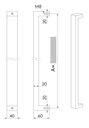U90°K 01 ⧄ 40/40 INOX DEURGREEP - stuk