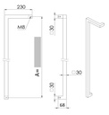 INOX DEURGREEP MODEL DK 04 ⧄ 30/30 - stuk