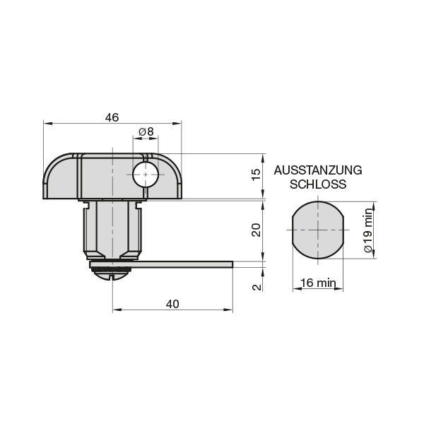 BASI HS 361 DRAAIBOUTSLOT VOOR HANGSLOTEN