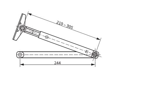 GU OTS 430 DEURPOMP MET SCHAARARM