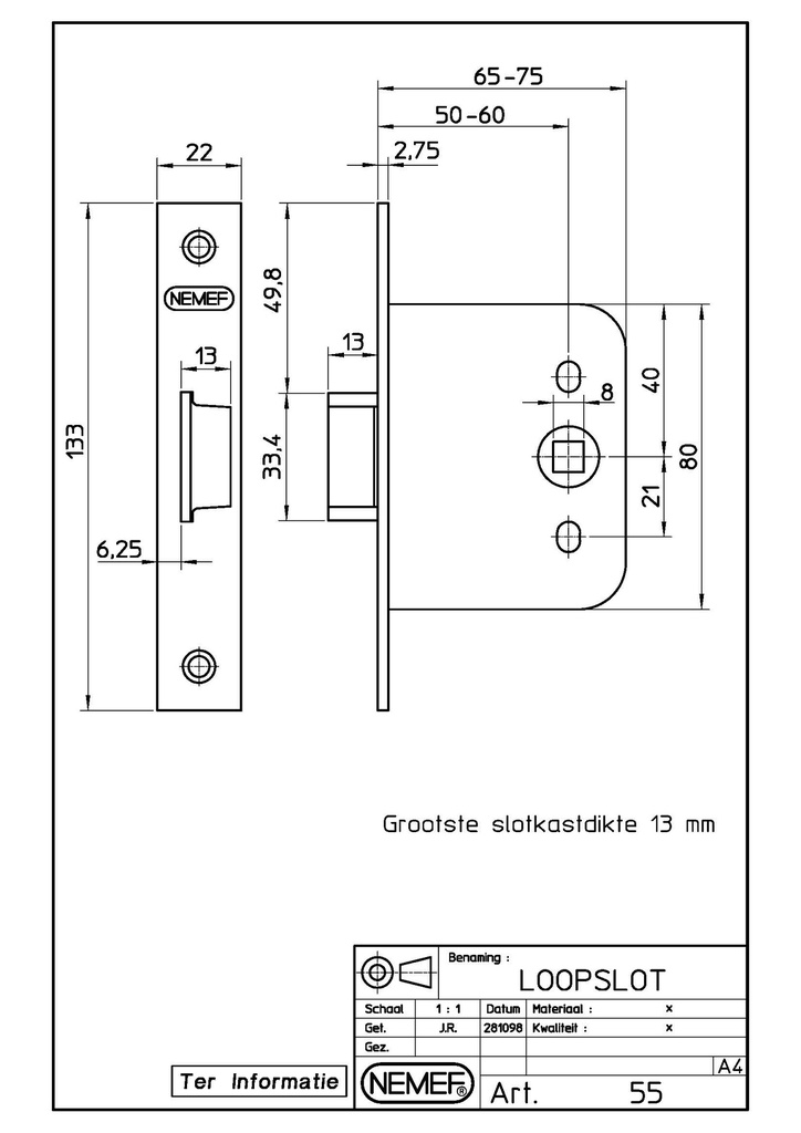 NEMEF 55-50 LOOP- OF DAGSLOT