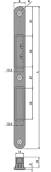 KFV FSS 116 SLUITPLAAT VOOR MAGNEETSLOT