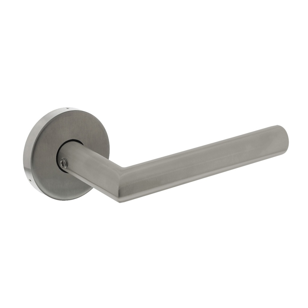 [0035.405710] INTERSTEEL JURA KRUKKENPAAR OP MASSIEVE ROZET (Roestvrij staal / Inox geborsteld)