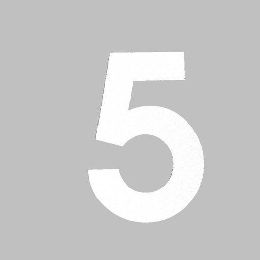 [FUJI-50-WIT-5] FUJI HUISNUMMER & -LETTER (50, Wit, 5)