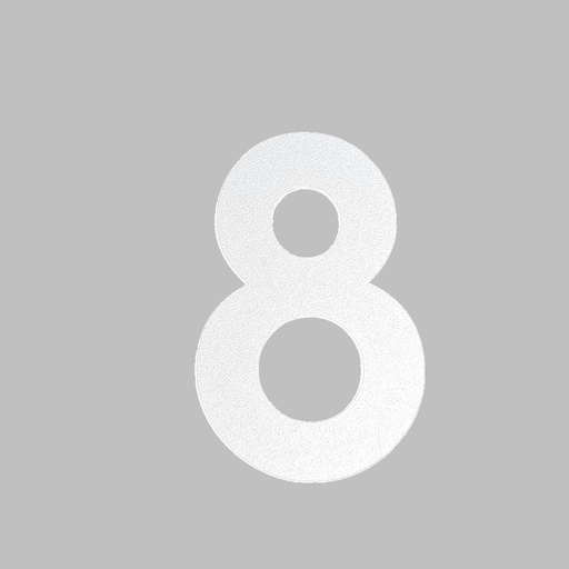 [FUJI-50-WIT-8] FUJI HUISNUMMER & -LETTER (50, Wit, 8)