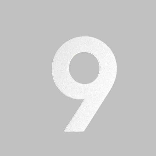 [FUJI-50-WIT-9] FUJI HUISNUMMER & -LETTER (50, Wit, 9)