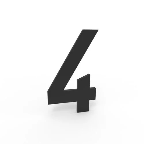 [4-Z] ALBO HUISNUMMER & -LETTER (Schwarz, 4)