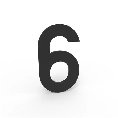 [6-Z] ALBO HUISNUMMER & -LETTER (Schwarz, 6)