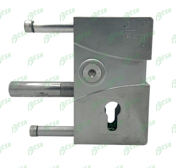 [106850] JACOT DES COMBES 106-S DOOR LOCK WITH PROFILE CYLINDER, WITHOUT HANDLE, FOR ROUND PROFILE (Silver)