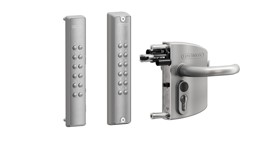 LOCINOX LNKQ VOLTA - SURFACE-MOUNTED LOCK WITH EXTERNAL BATTERY-POWERED KEYPAD