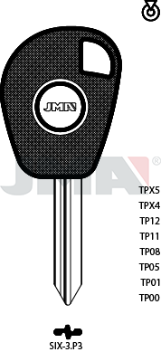 JMA BRUTE AUTOSLEUTEL PROFIEL TP00SIX-3P3  ZONDER TRANSPONDER