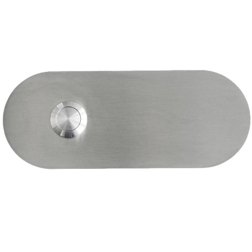 [DK4120-INOX] MAX KNOBLOCH DEURBEL DURBY POLY SNOW OVAL (Roestvrij staal / Inox geborsteld)