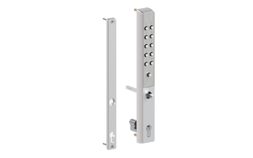 [P00036384-SILV] LOCINOX VITA MECHANISCH CODESLOT VOOR INSTEEKSLOTEN (F1 - Aluminium, Voor profielen met 40mm diepte, Enkelzijdig)