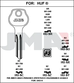 JMA BRUTE SLEUTEL PROFIEL HU-SU